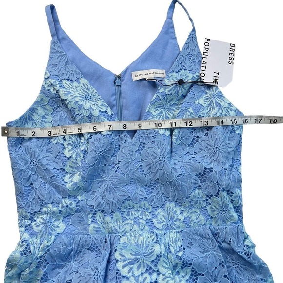 New Women’s Dress the Population Melina Two Tone Lace Dress Size M - Picture 7 of 8